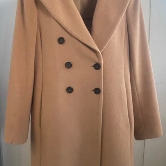 Ann Taylor double breasted Chesterfield tan coat small